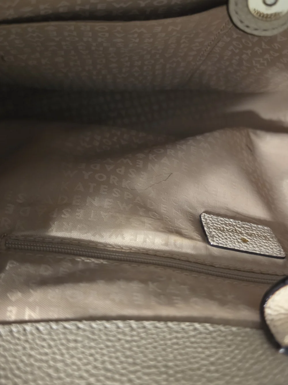 Kate Spade Pebbled Leather Satchel - Light Beige